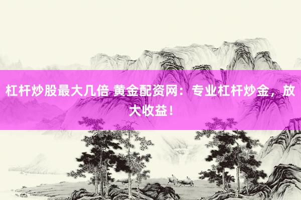 杠杆炒股最大几倍 黄金配资网：专业杠杆炒金，放大收益！