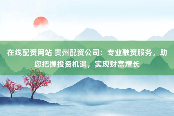 在线配资网站 贵州配资公司：专业融资服务，助您把握投资机遇，实现财富增长