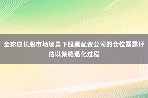 全球成长股市场场景下股票配资公司的仓位暴露评估以策略退化过程