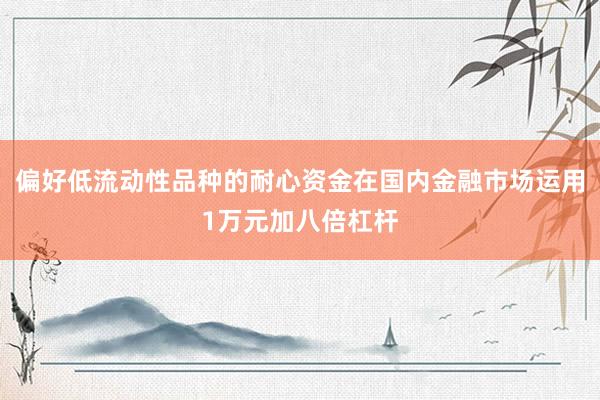 偏好低流动性品种的耐心资金在国内金融市场运用1万元加八倍杠杆