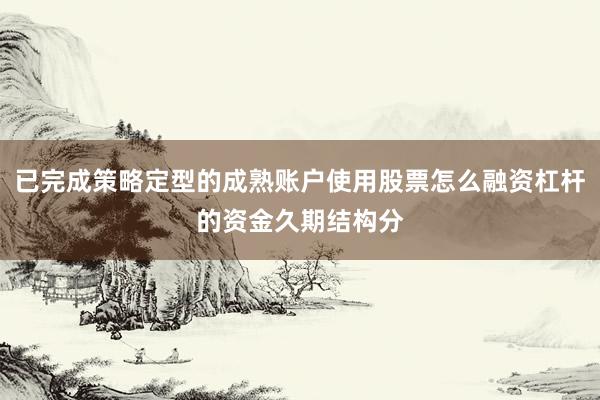 已完成策略定型的成熟账户使用股票怎么融资杠杆的资金久期结构分