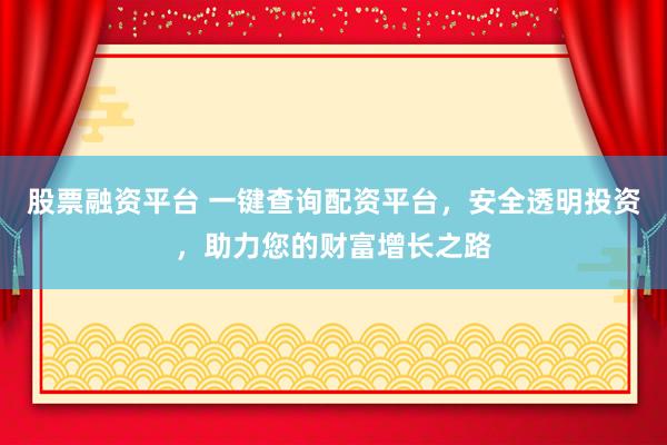 股票融资平台 一键查询配资平台，安全透明投资，助力您的财富增长之路