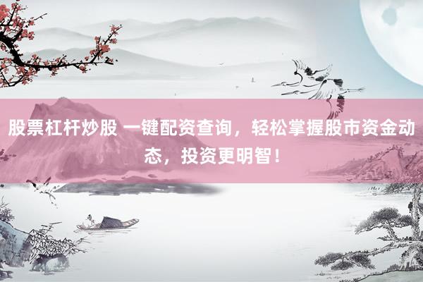 股票杠杆炒股 一键配资查询，轻松掌握股市资金动态，投资更明智！