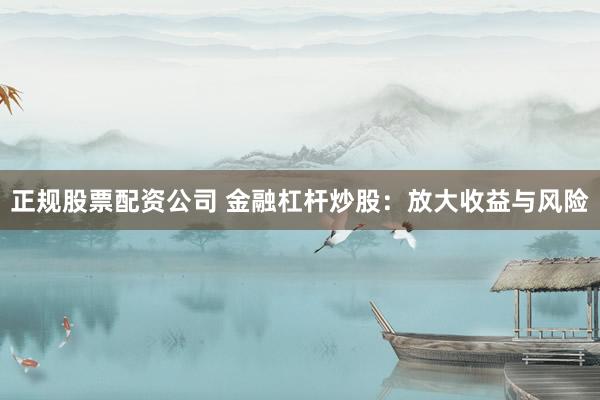 正规股票配资公司 金融杠杆炒股：放大收益与风险