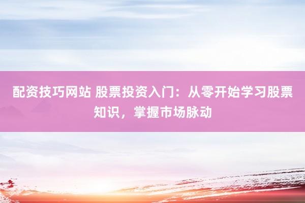 配资技巧网站 股票投资入门：从零开始学习股票知识，掌握市场脉动
